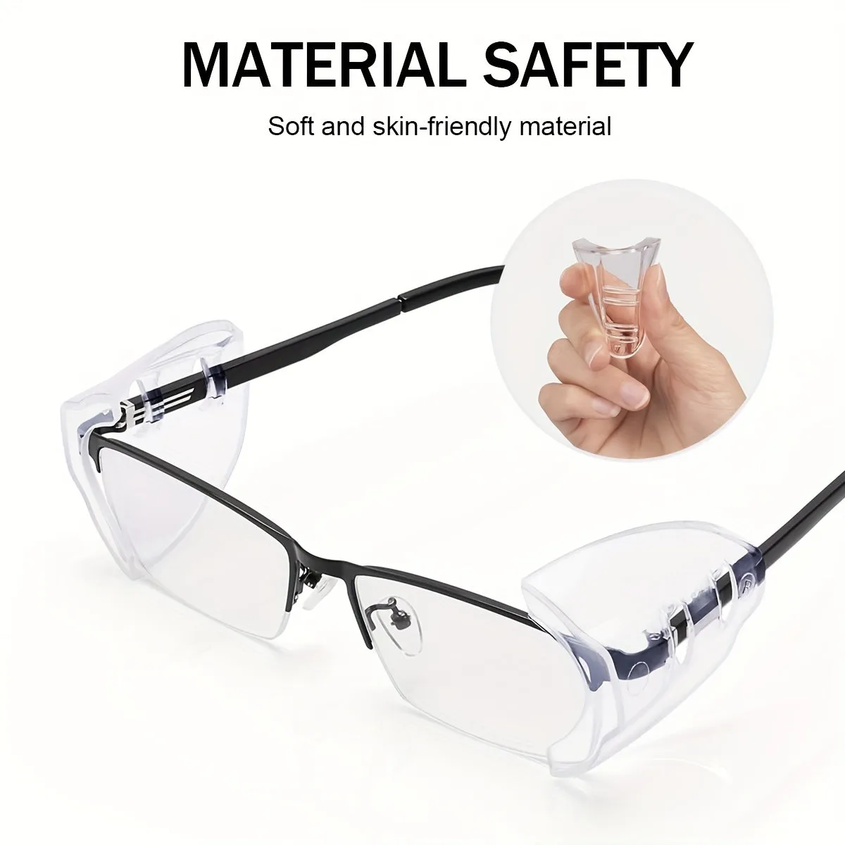 Clear Side Shields for Prescription Glasses  Fits Small to Large