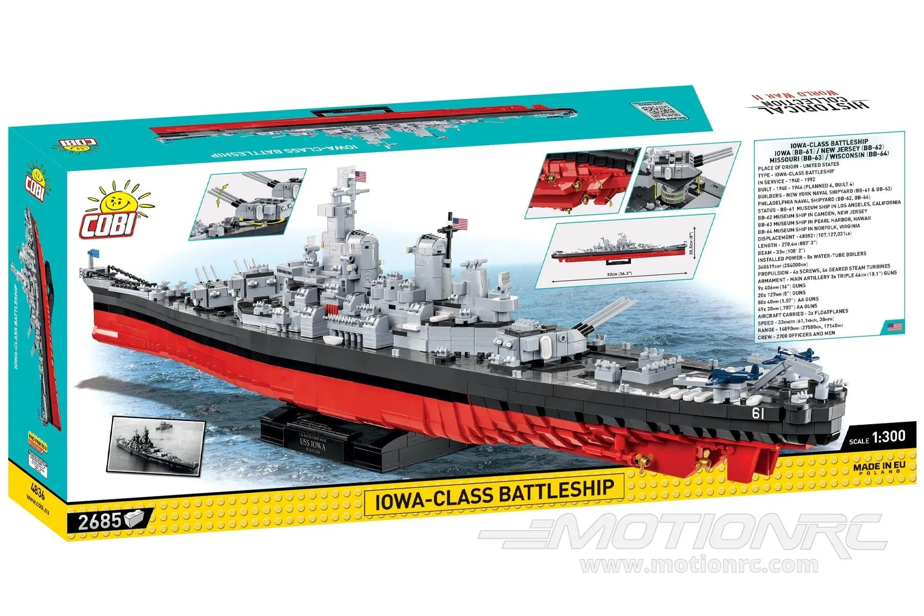 COBI Iowa-class Battleship Executive Edition 1:300 Scale Building Block Set