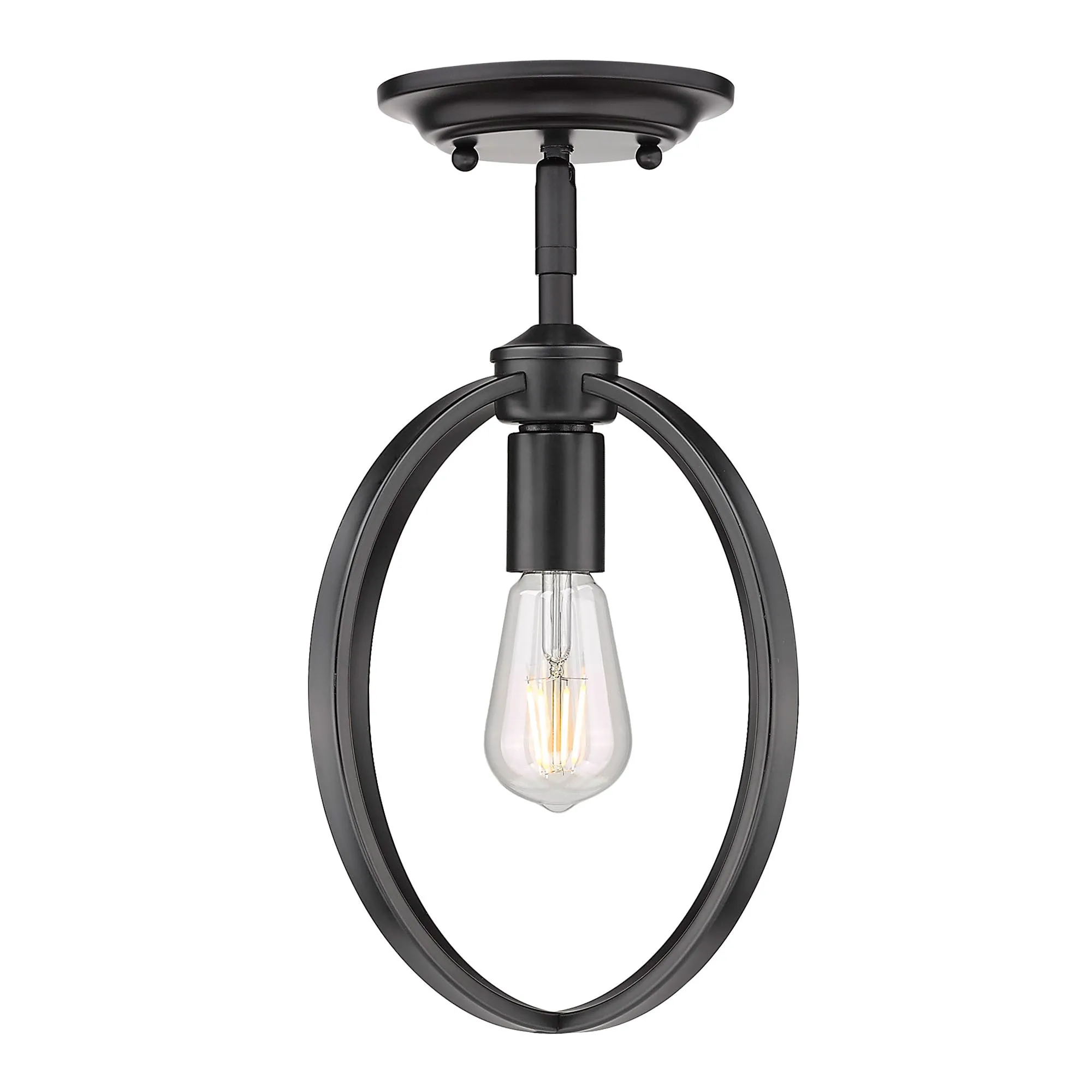 Colson Matte Black Semi-flush/Pendant - Damp