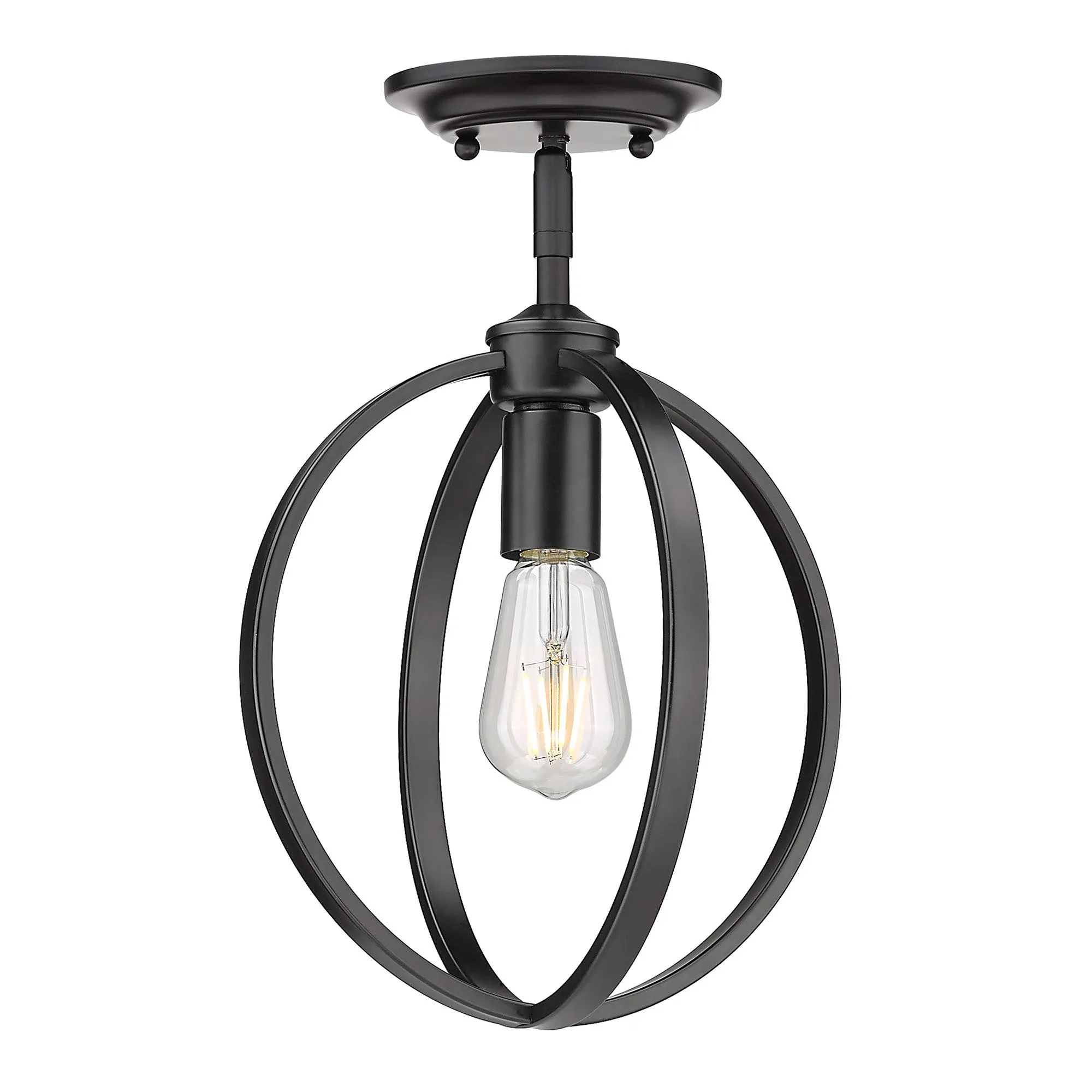 Colson Matte Black Semi-flush/Pendant - Damp