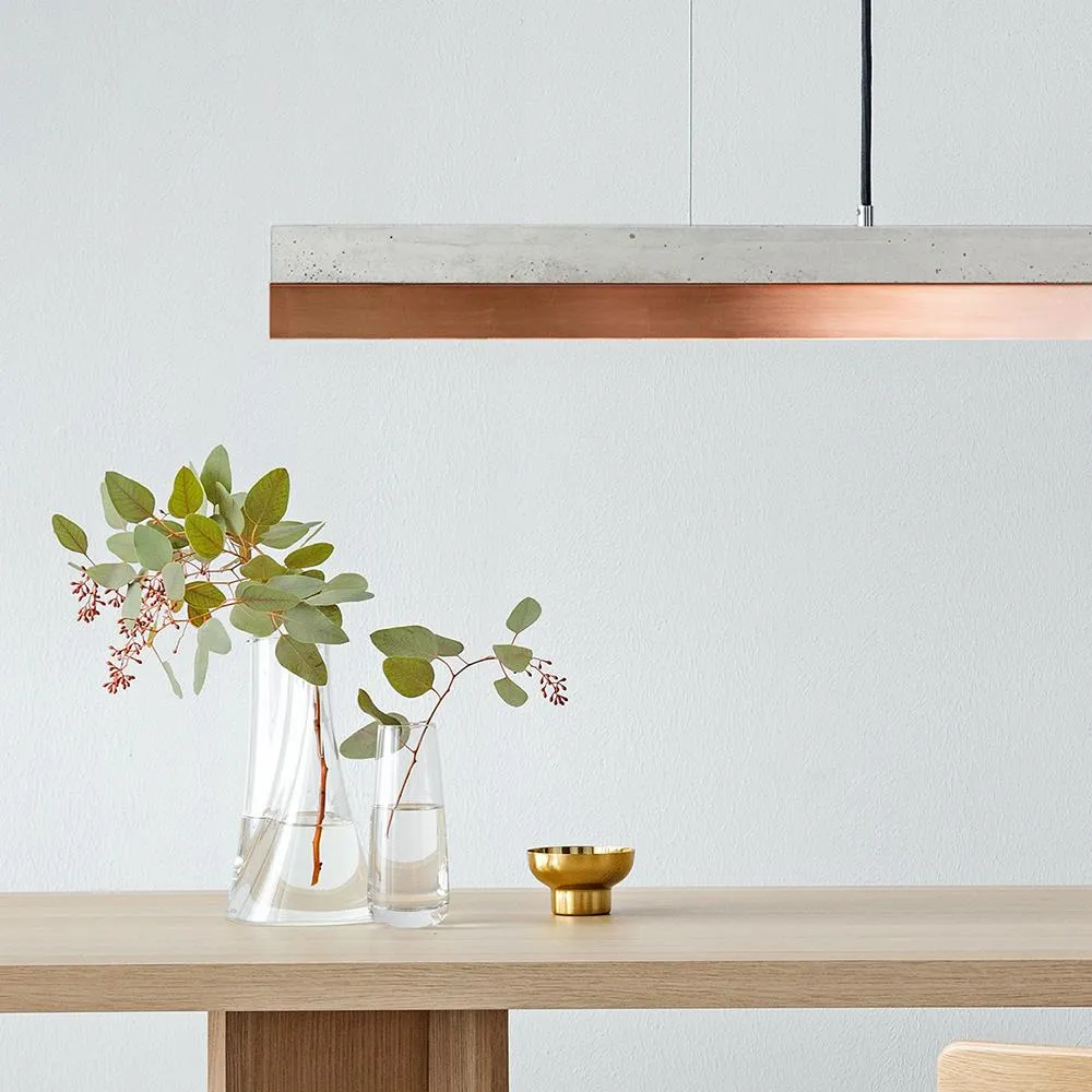 Concrete linear pendant