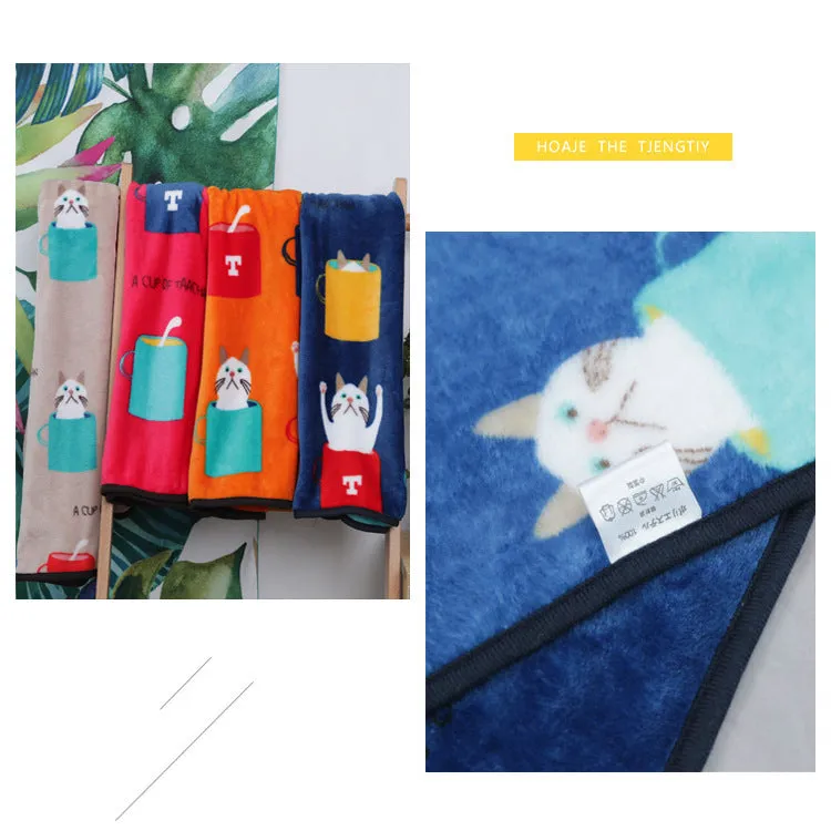 Coral fleece blanket flannel baby blanket cartoon blanket car office knee blanket car inner blanket