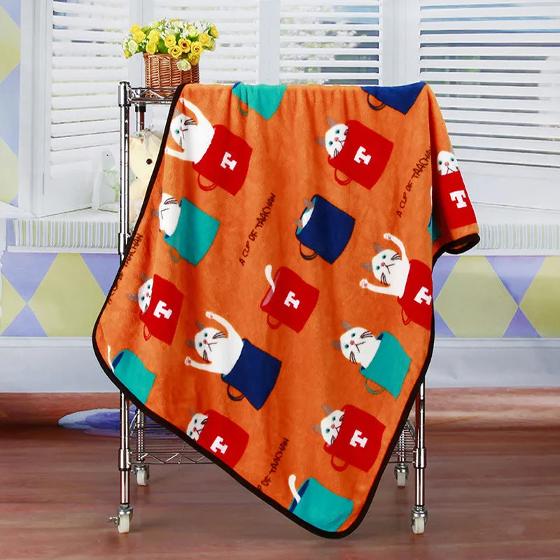 Coral fleece blanket flannel baby blanket cartoon blanket car office knee blanket car inner blanket