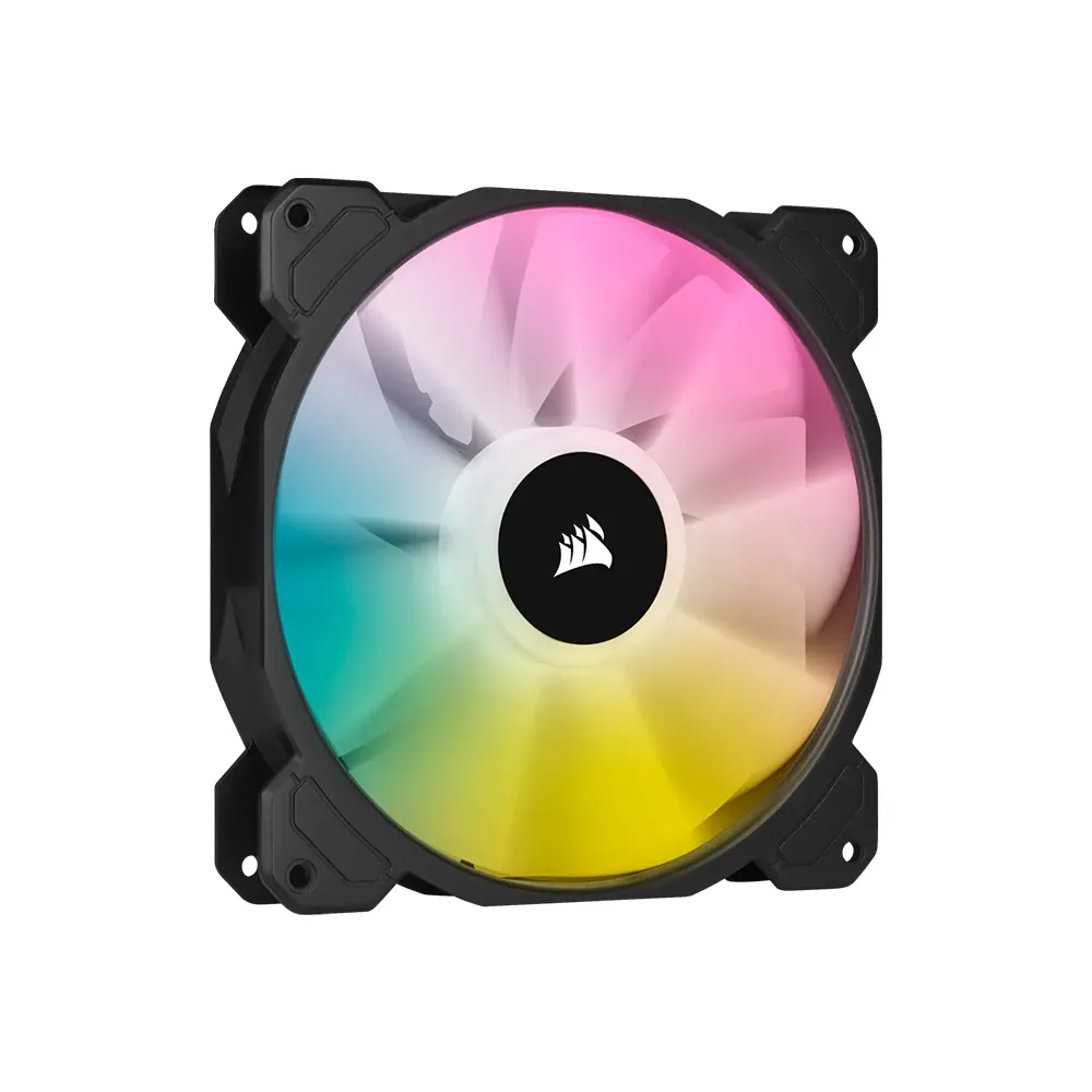 CORSAIR SP140 Elite iCUE RGB 2pcs 140mm Desktop System Unit PWM Cooling Fan Dual Pack with Included Lightning Node Core, 1200 RPM Fan Speed and Hydraulic Motor for PC Computer (Black) | CO-9050111-WW