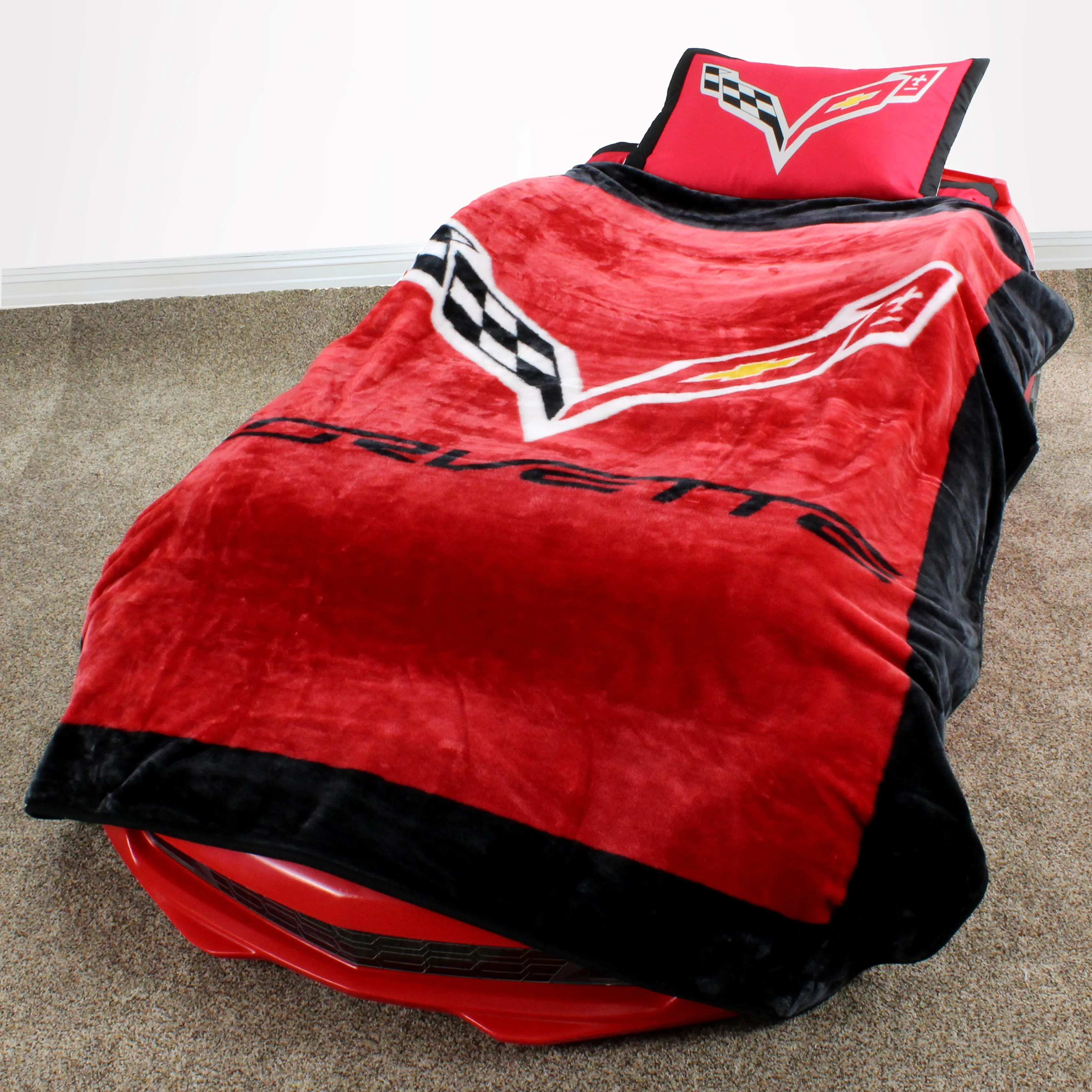 Corvette Plush Throw Blanket, Bedspread, 86" x 63"