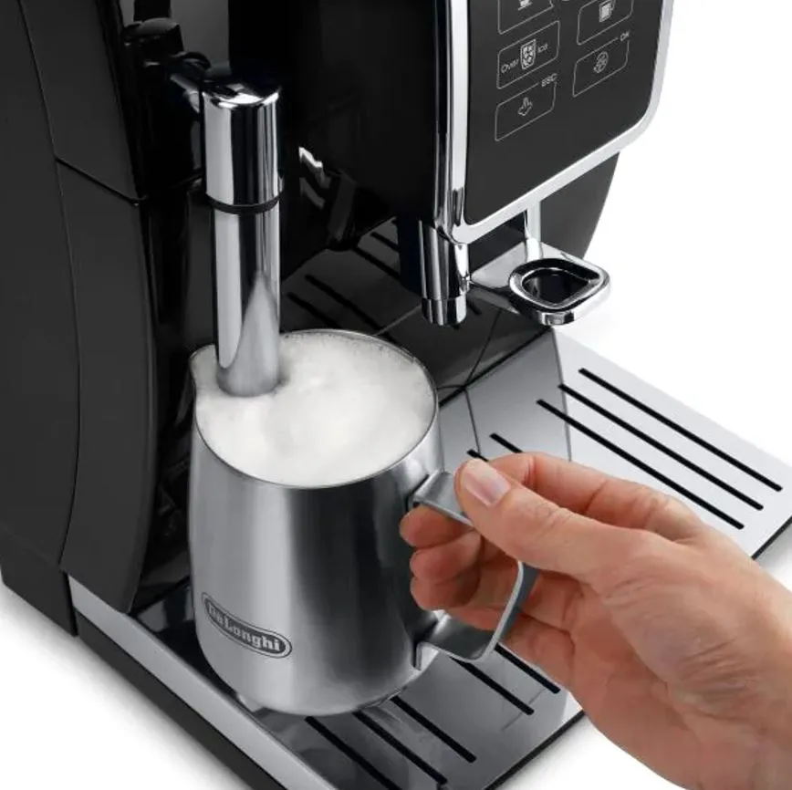 De'Longhi Dinamica Automatic Coffee & Espresso Machine with Iced Coffee & Manual Milk Frother, Black