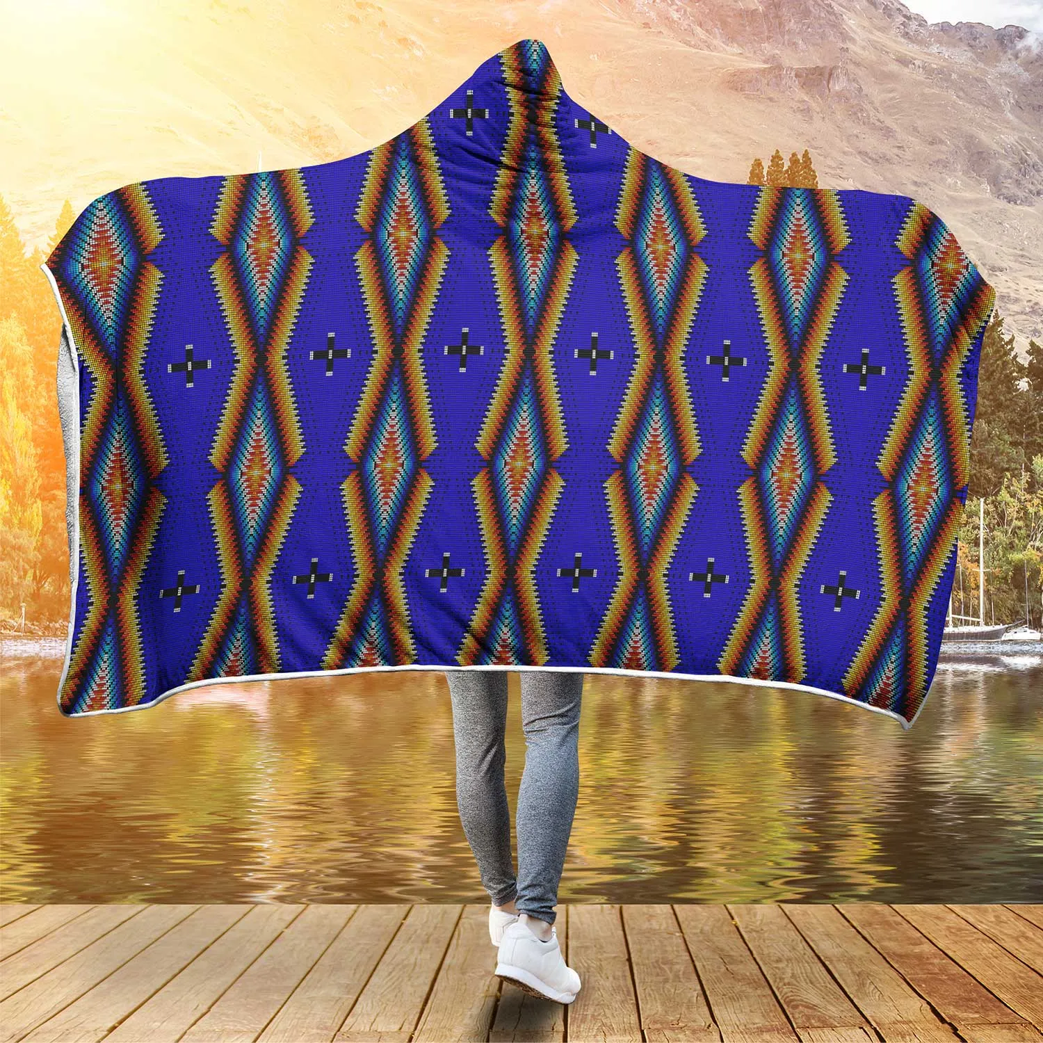 Diamond in the Bluff Blue Hooded Blanket