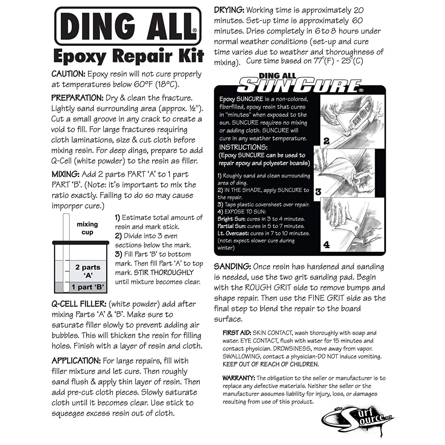 Ding Repair - Ding All SUPER Epoxy Repair Kit