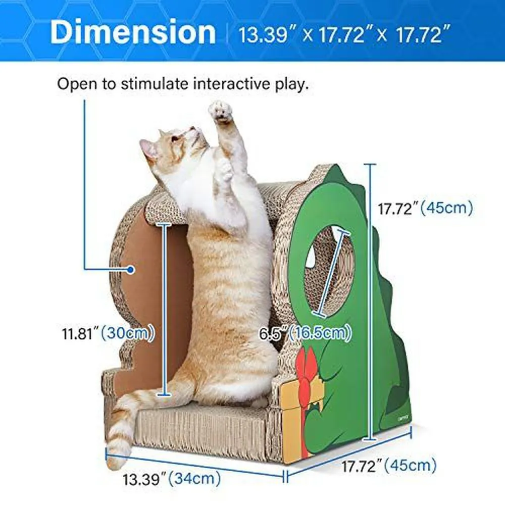 Dinosaur Shape Cat Scratching House Bed Furniture Protector