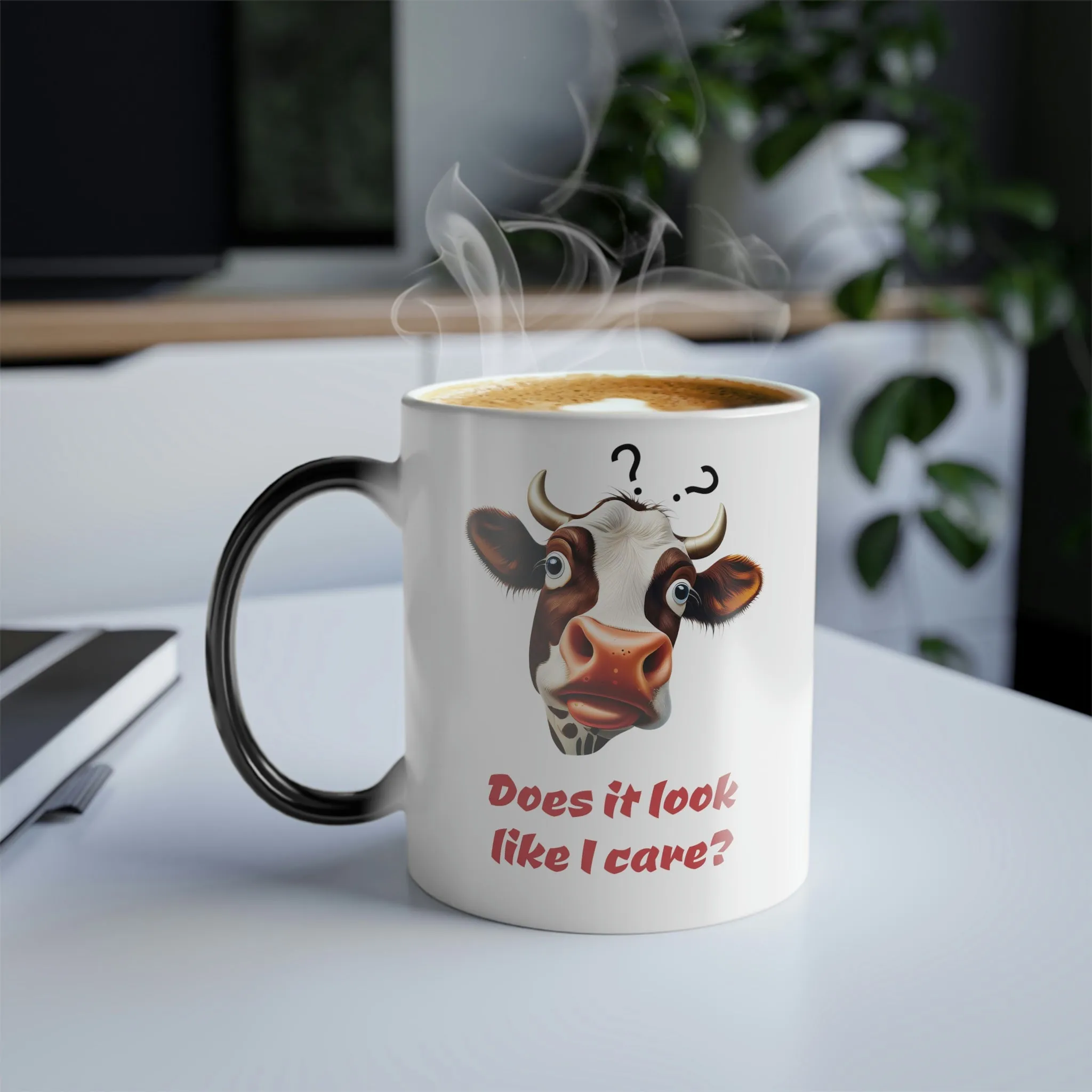 Does it look like I care? with cow 11oz Color Morphing Mug