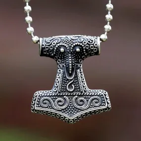 Doted Mjolnir Necklace