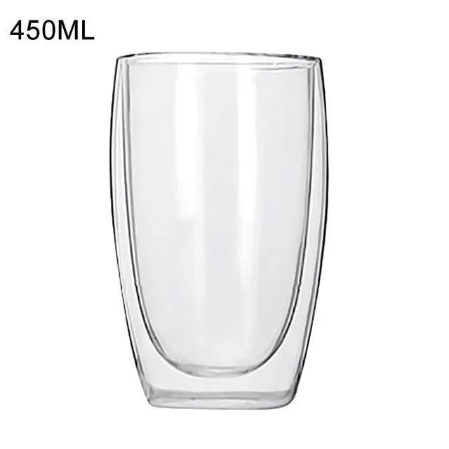 Double Wall Glass Cup Heat Resistant Tea Coffee Mug