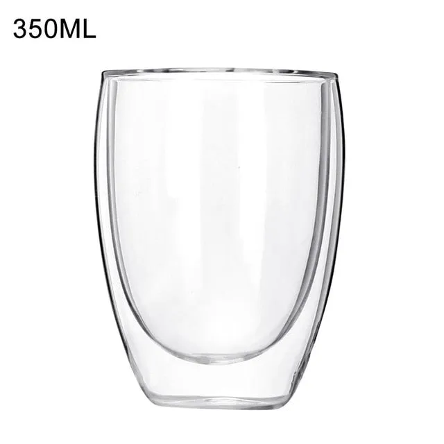 Double Wall Glass Cup Heat Resistant Tea Coffee Mug