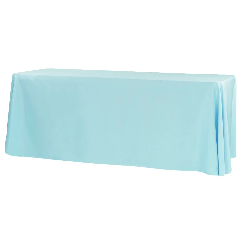 Economy Polyester Tablecloth 90"x132" Oblong Rectangular - Baby Blue