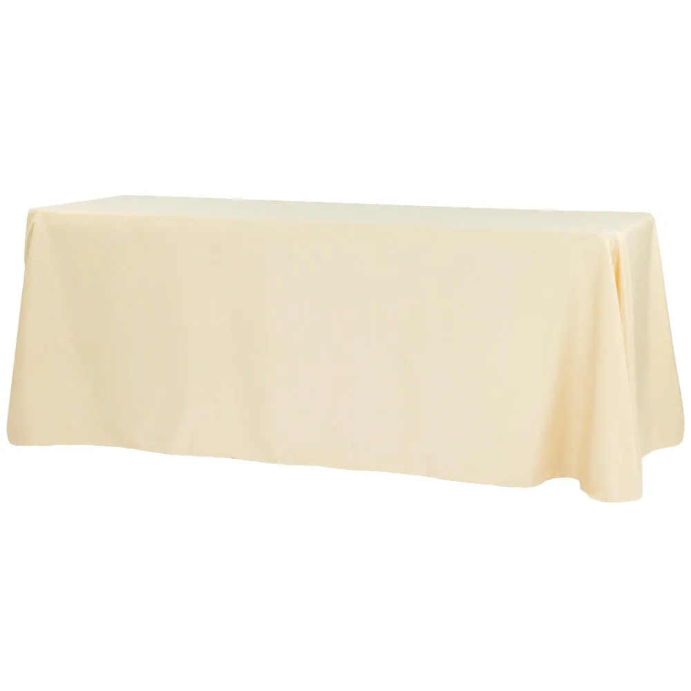 Economy Polyester Tablecloth 90"x132" Oblong Rectangular - Champagne