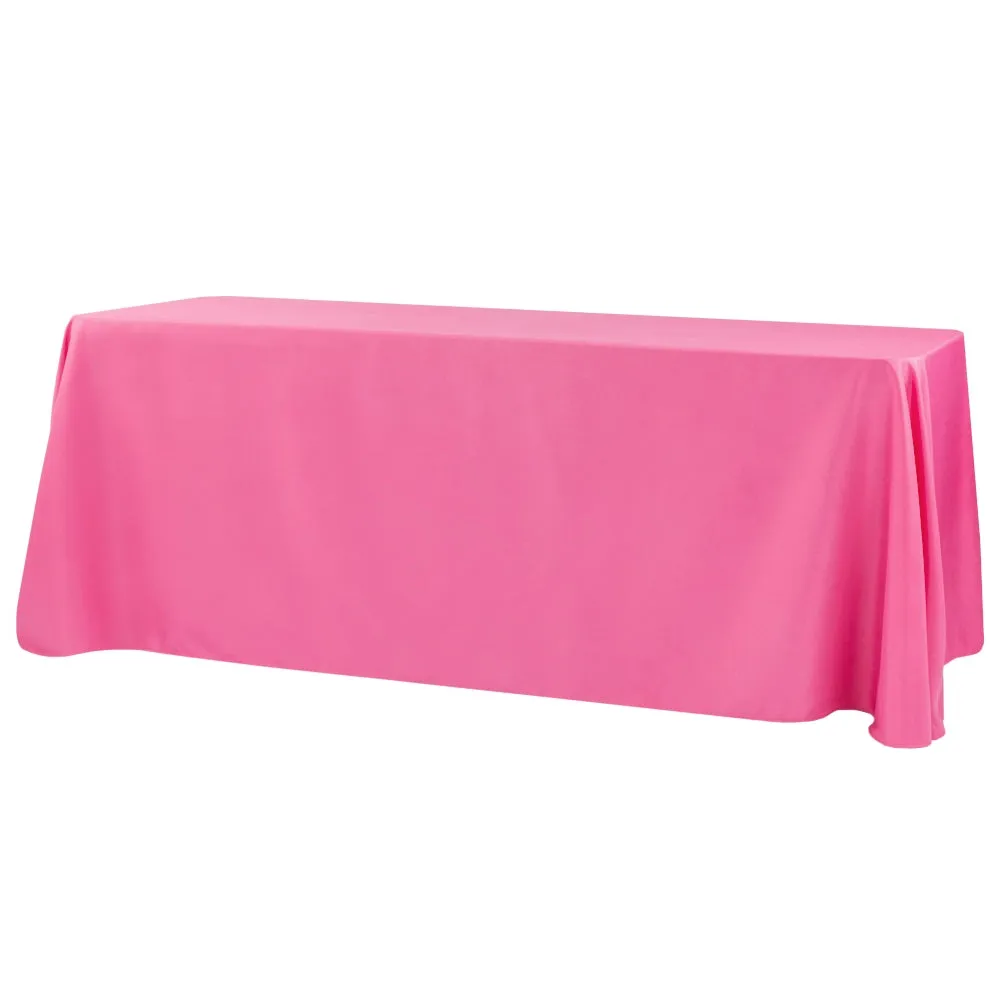 Economy Polyester Tablecloth 90"x132" Oblong Rectangular - Fuchsia