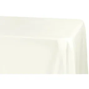 Economy Polyester Tablecloth 90"x132" Oblong Rectangular - Ivory