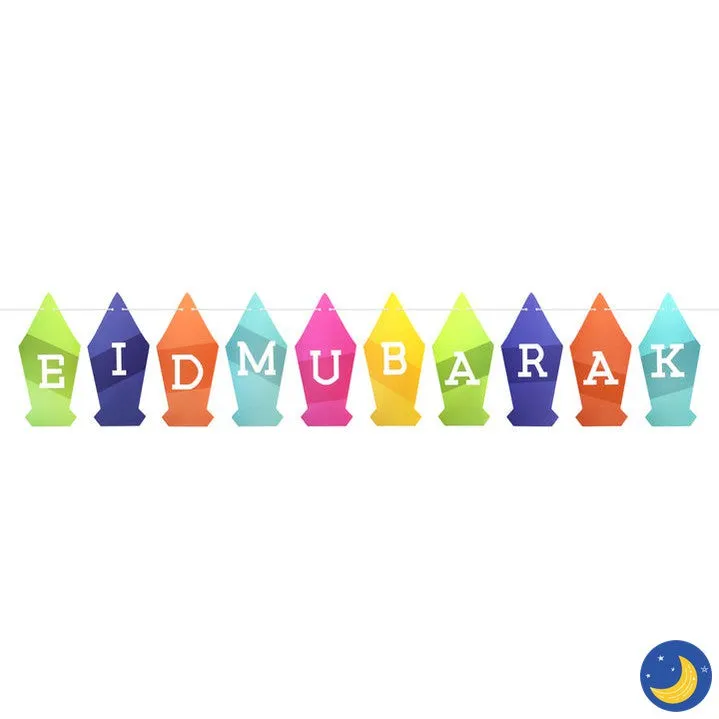 Eid Mubarak Bunting - Multicolored Lantern Shaped