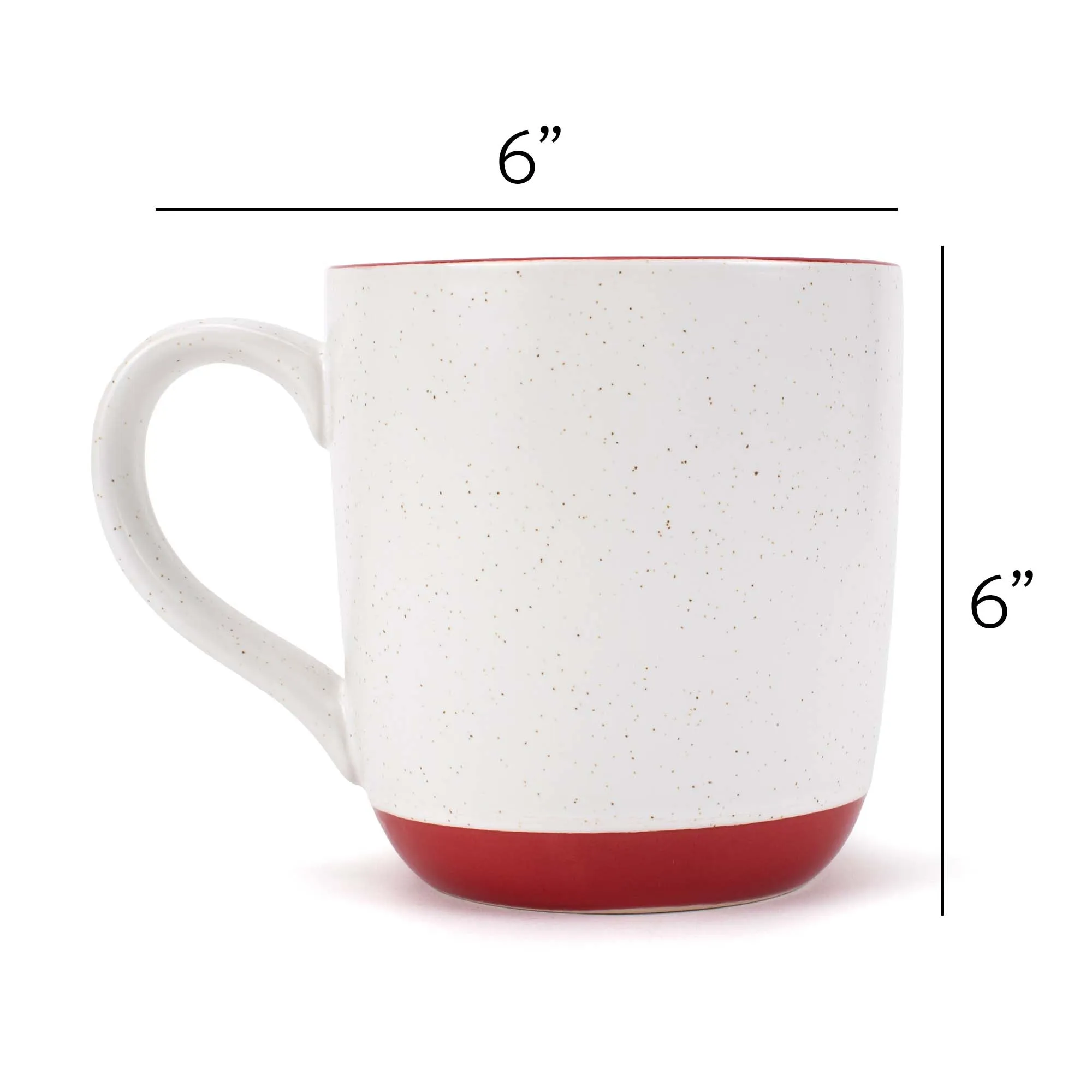 Elanze Designs Typewriter Speckled Red 13 ounce Ceramic Coffee Mugs Set of 4