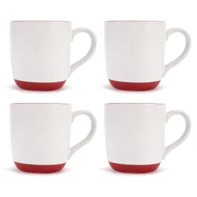 Elanze Designs Typewriter Speckled Red 13 ounce Ceramic Coffee Mugs Set of 4