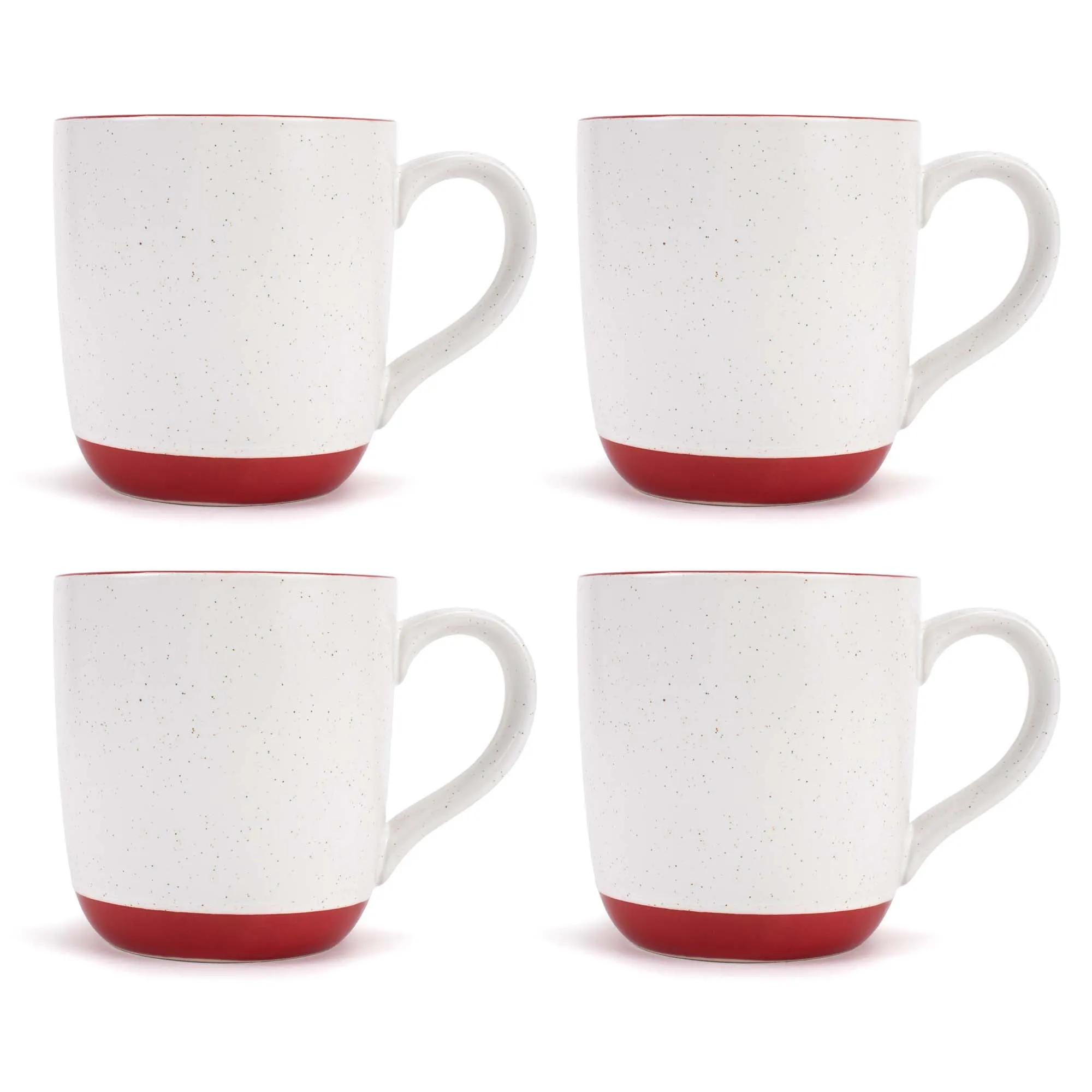 Elanze Designs Typewriter Speckled Red 13 ounce Ceramic Coffee Mugs Set of 4