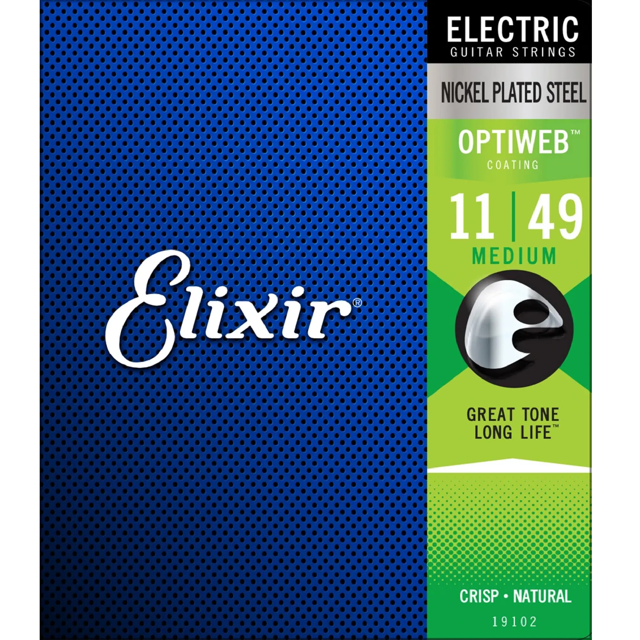 Elixir 19102 Optiweb Electric Guitar Strings Medium 11-49