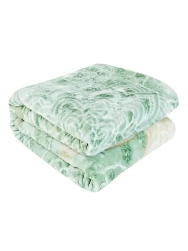 ELSTONE Home Cloudy Super Soft Fabric Floral Printed HeavyDuty Luxury Ultra 2 Ply Double Blanket for Winters with English Colors & Stylish Bag Packing Color#4