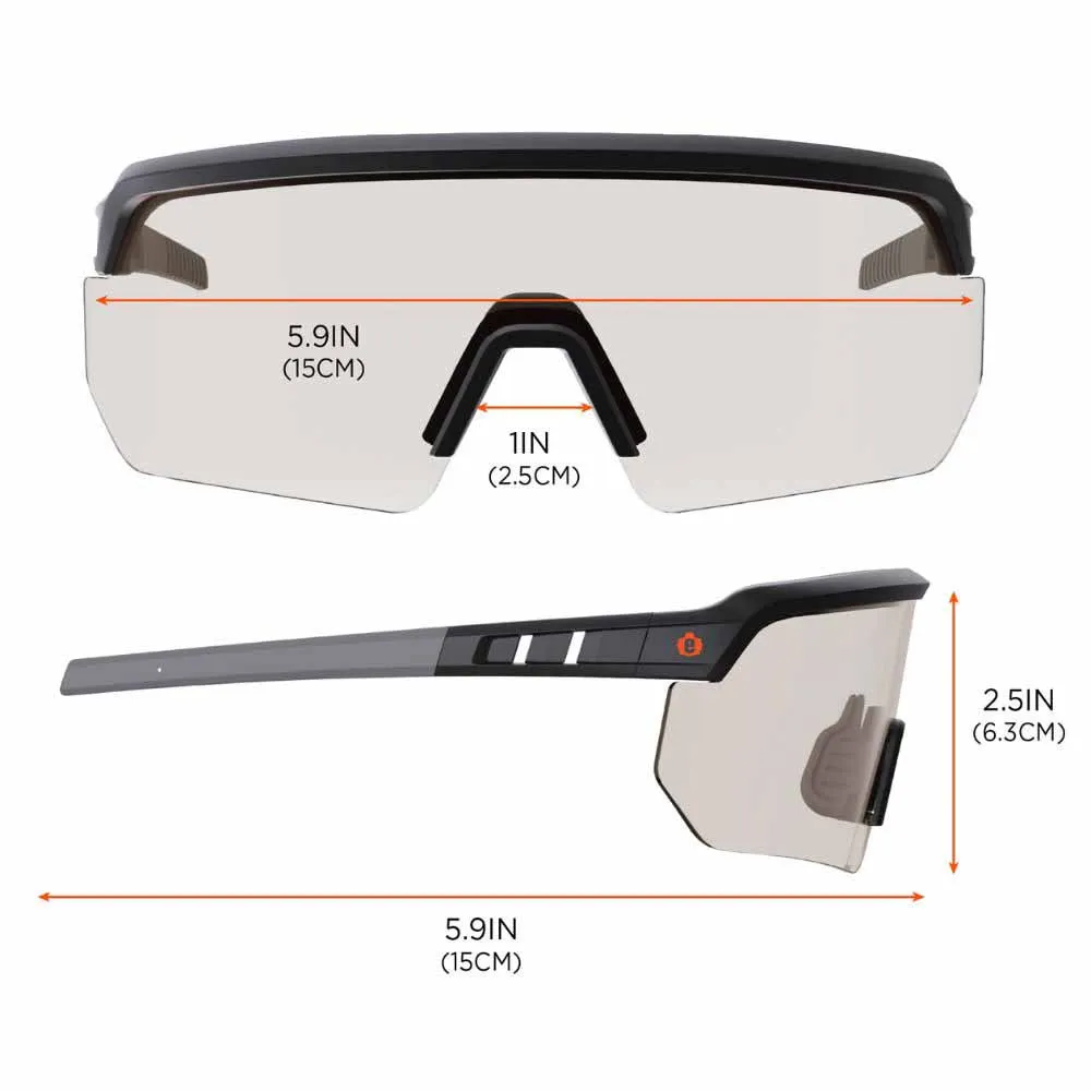 Ergodyne 55003 AEGIR Matte Black Frame In/Outdoor Lens Safety Glasses Sunglasses