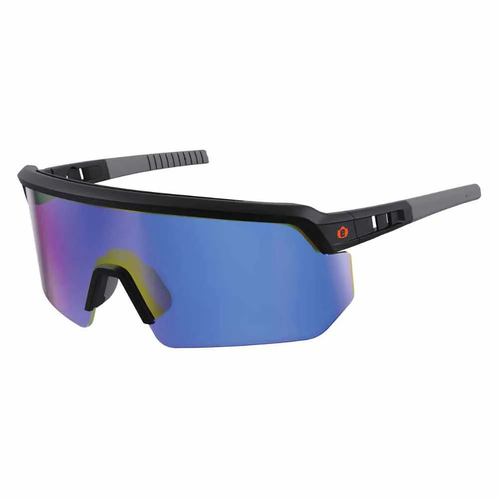 Ergodyne 55007 AEGIR-MI Matte Black Frame Blue Mirror Lens Safety Glasses