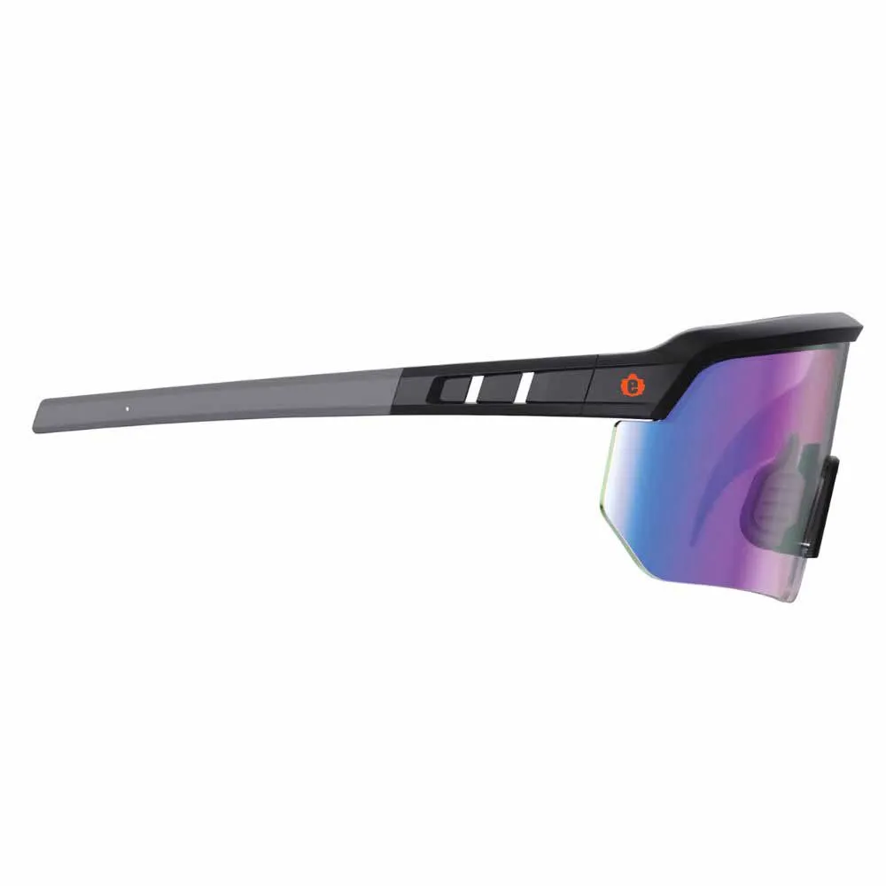 Ergodyne 55007 AEGIR-MI Matte Black Frame Blue Mirror Lens Safety Glasses