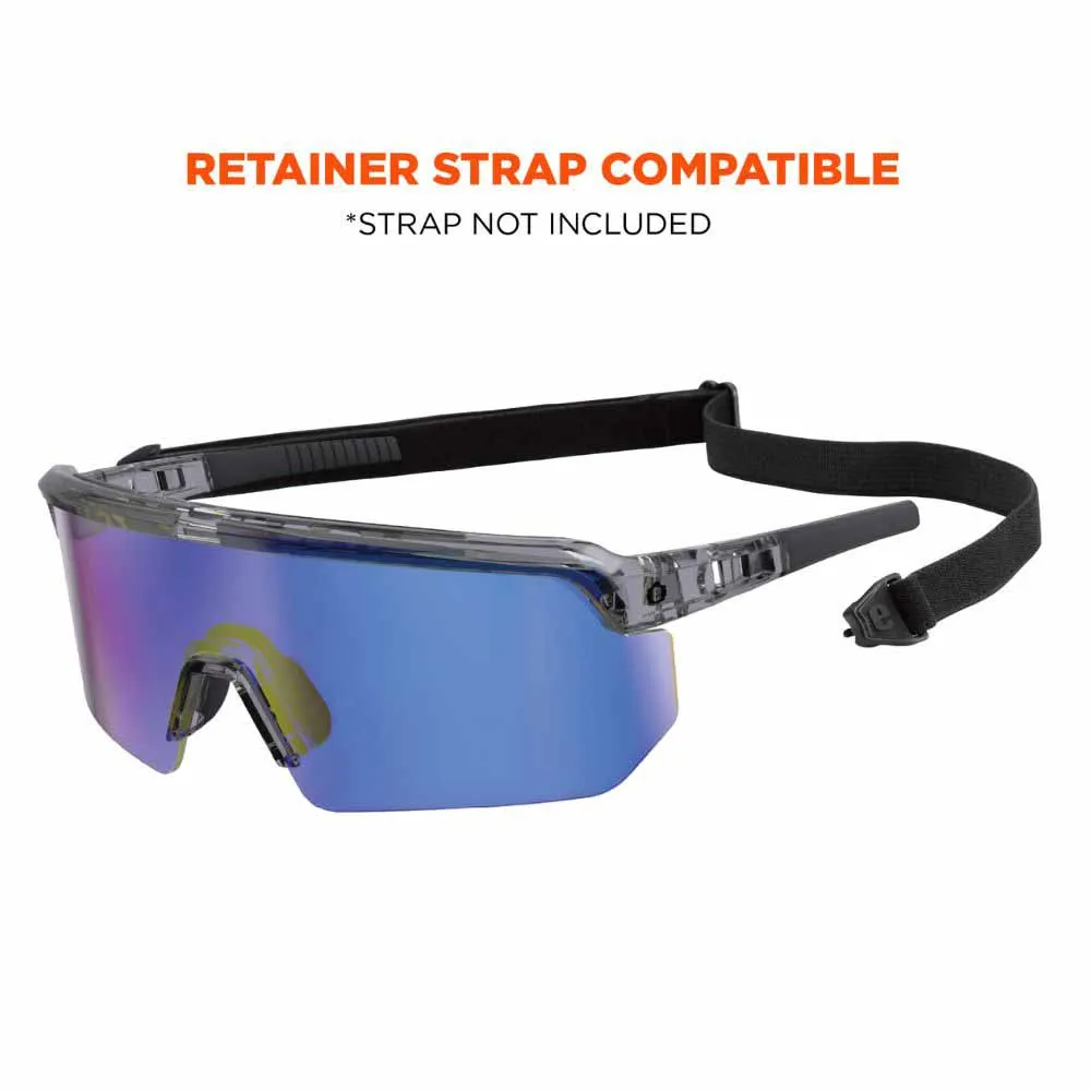 Ergodyne 55011 AEGIR-MI Clear Smoke Frame Blue Mirror Lens Safety Glasses