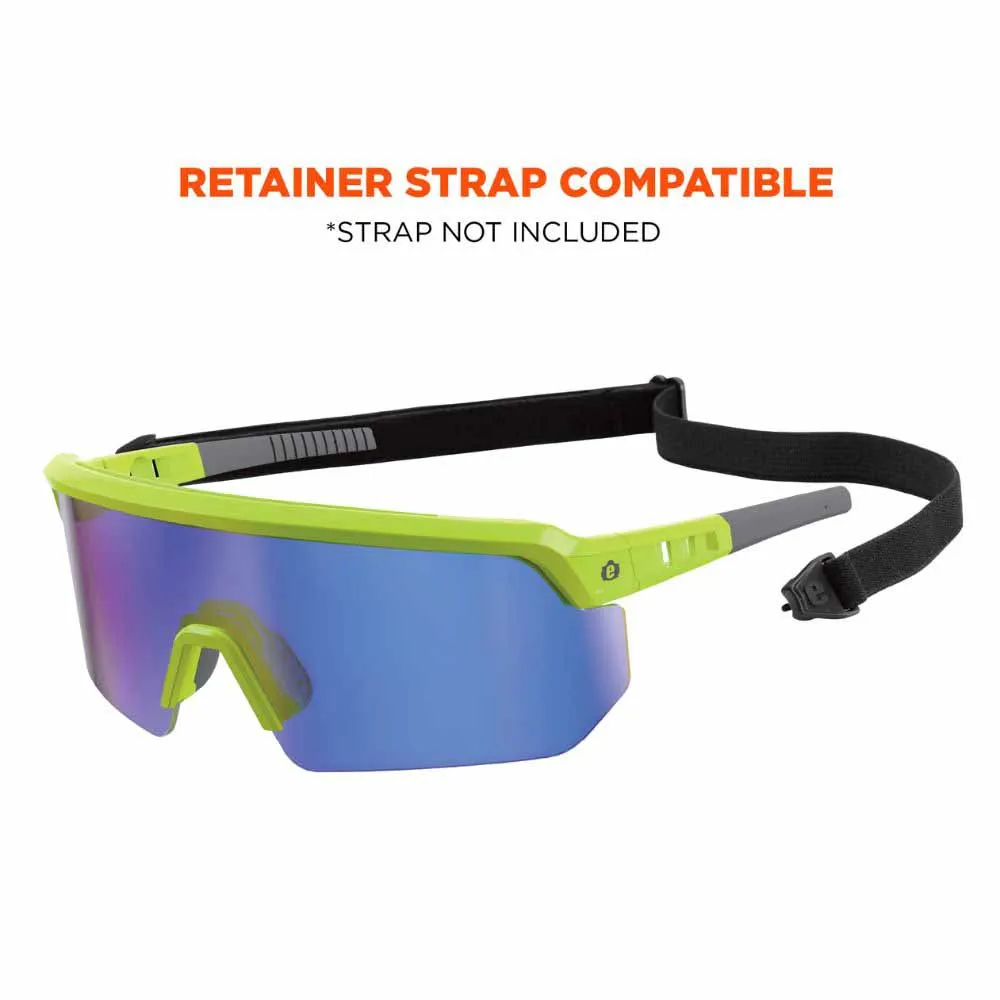 Ergodyne 55017 AEGIR-MI Lime Frame Blue Mirror Lens Safety Glasses