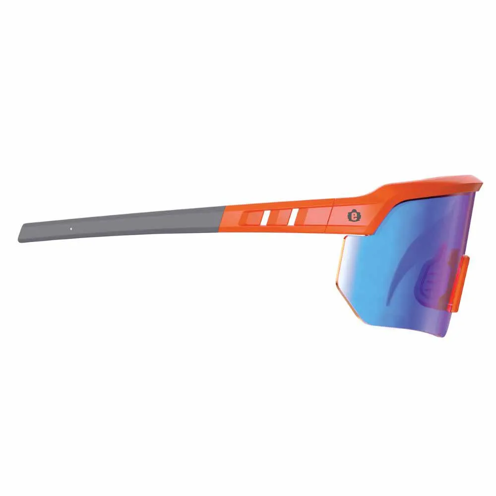 Ergodyne 55021 AEGIR-MI Orange Frame Blue Mirror Lens Safety Glasses