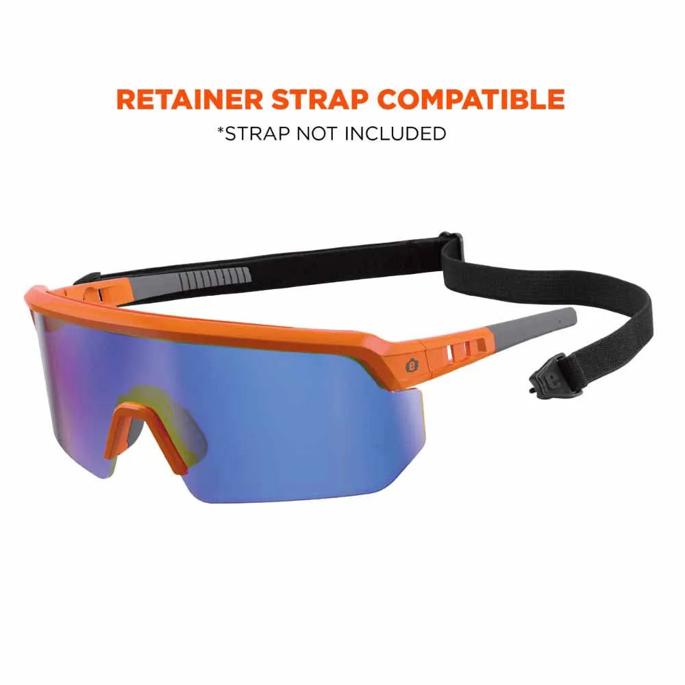 Ergodyne 55021 AEGIR-MI Orange Frame Blue Mirror Lens Safety Glasses