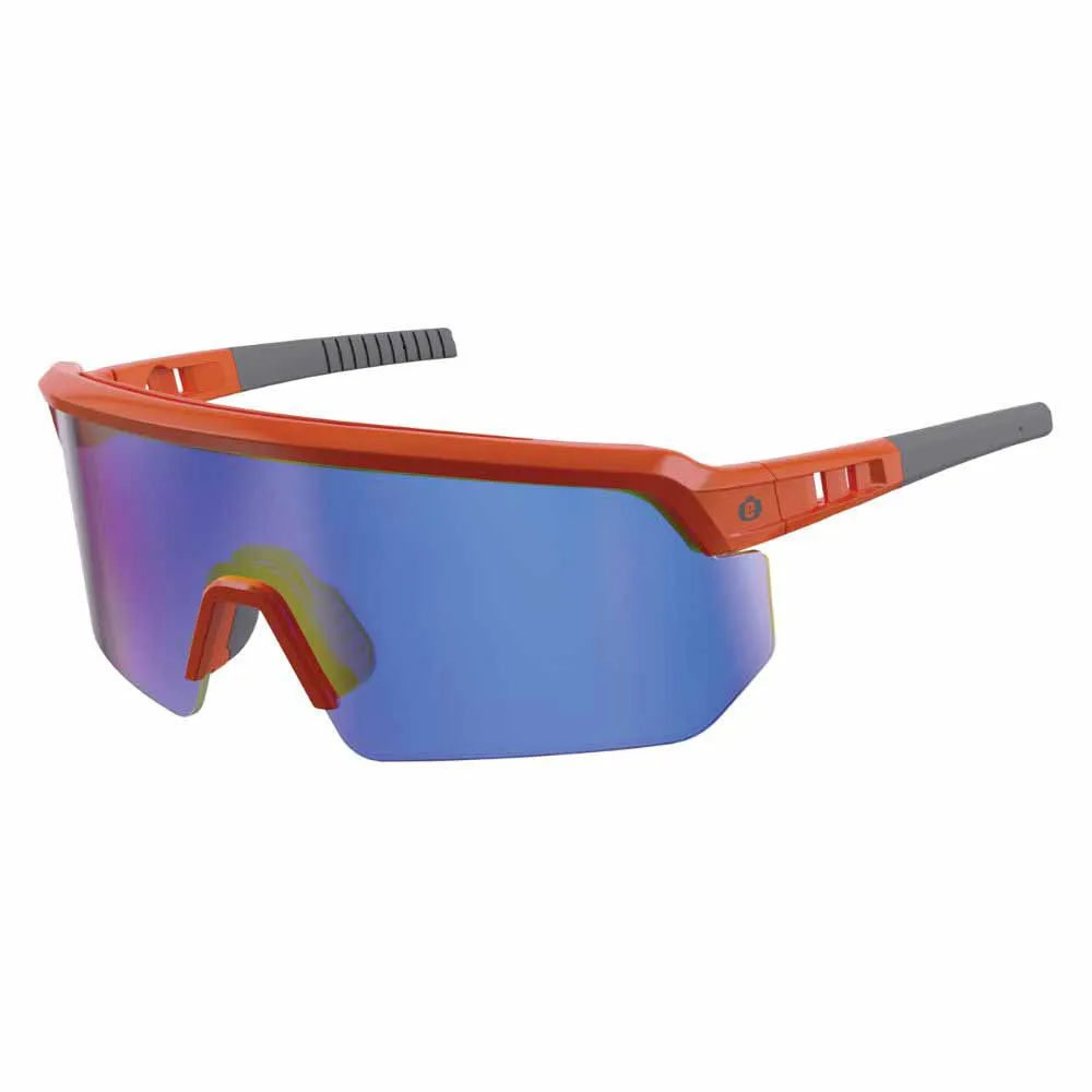 Ergodyne 55021 AEGIR-MI Orange Frame Blue Mirror Lens Safety Glasses