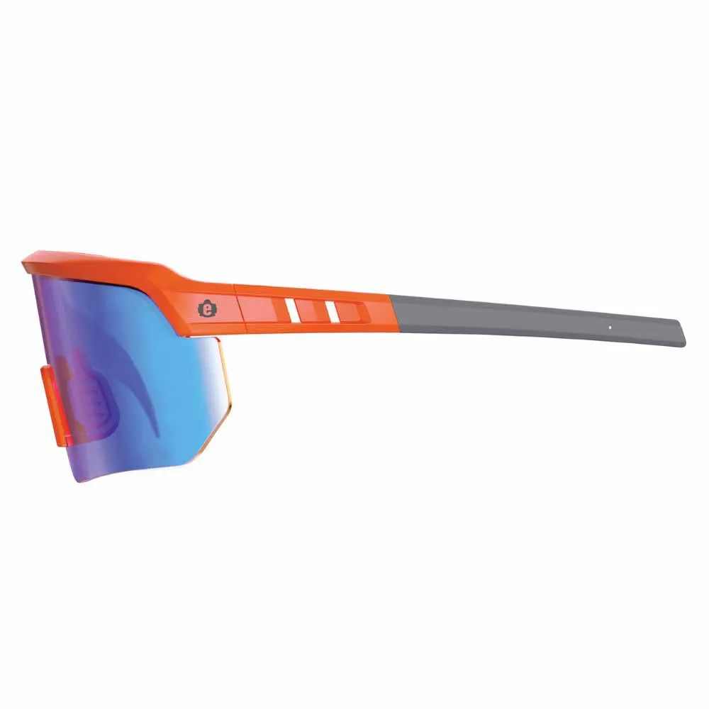 Ergodyne 55021 AEGIR-MI Orange Frame Blue Mirror Lens Safety Glasses