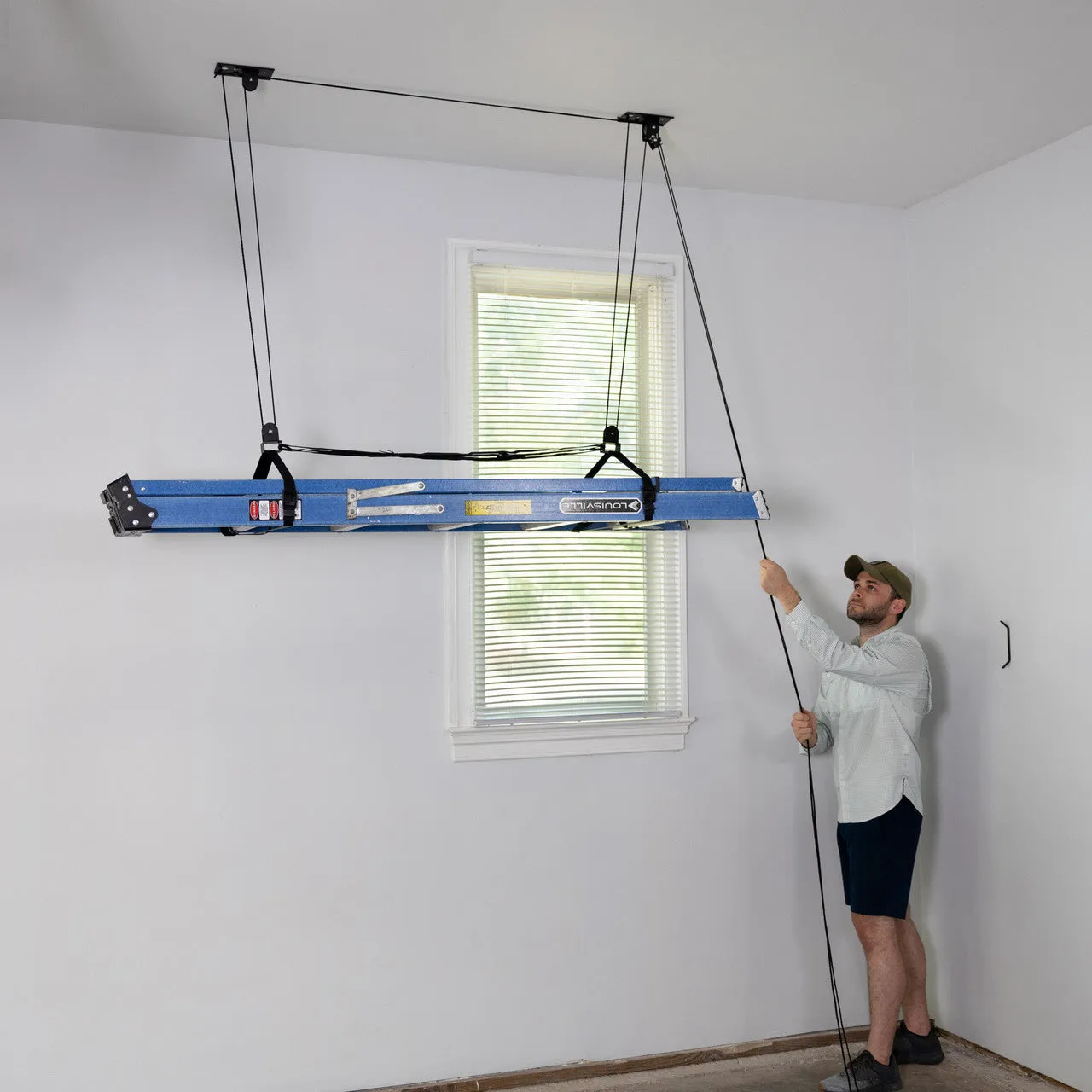 Essential Ladder Garage Ceiling Storage Hoist | Holds up to 150 lbs