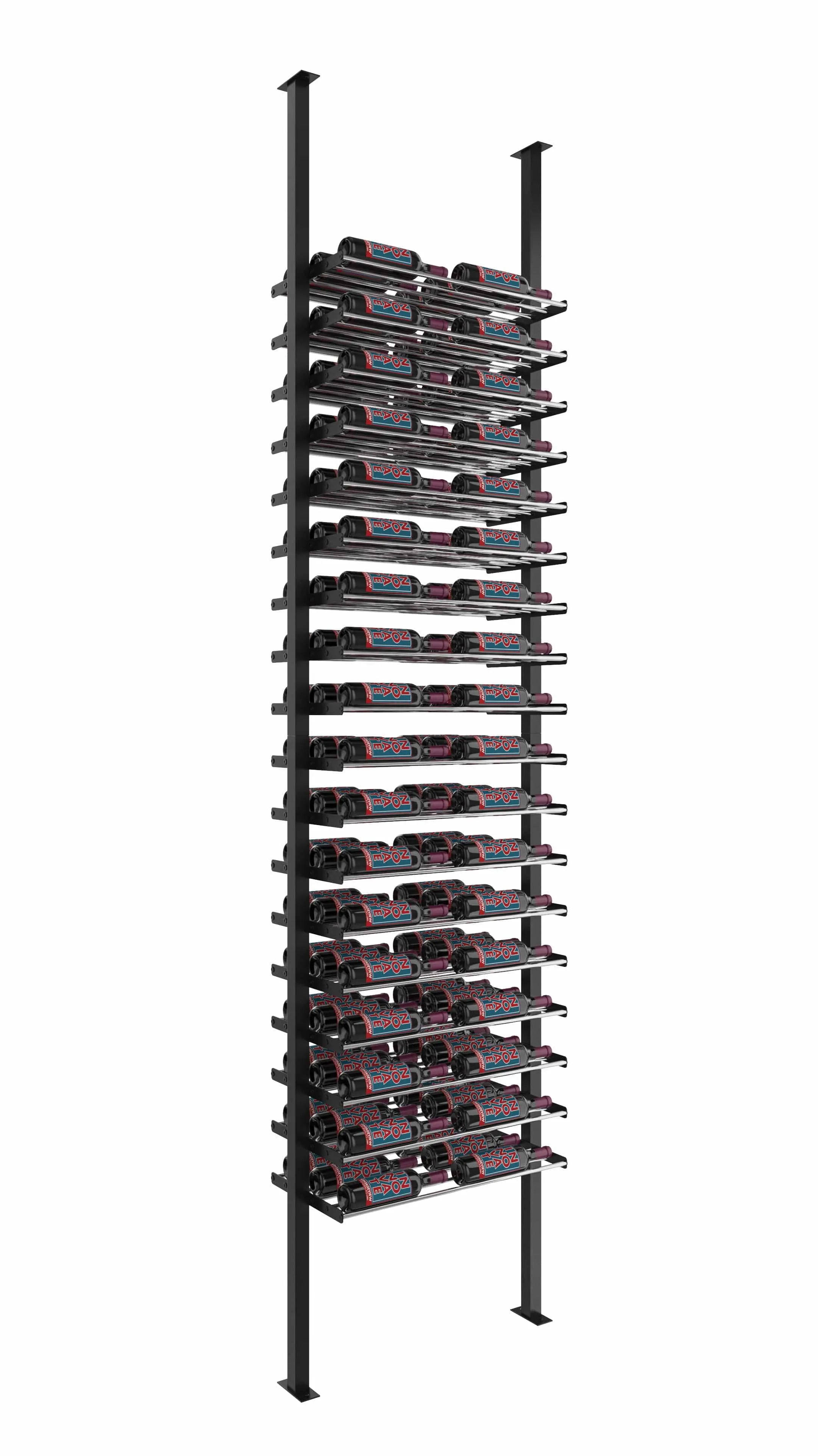 Evolution Low Profile Ultra Slim Floor-to-Ceiling Wine Rack 10 2C (36-108 Bottles)