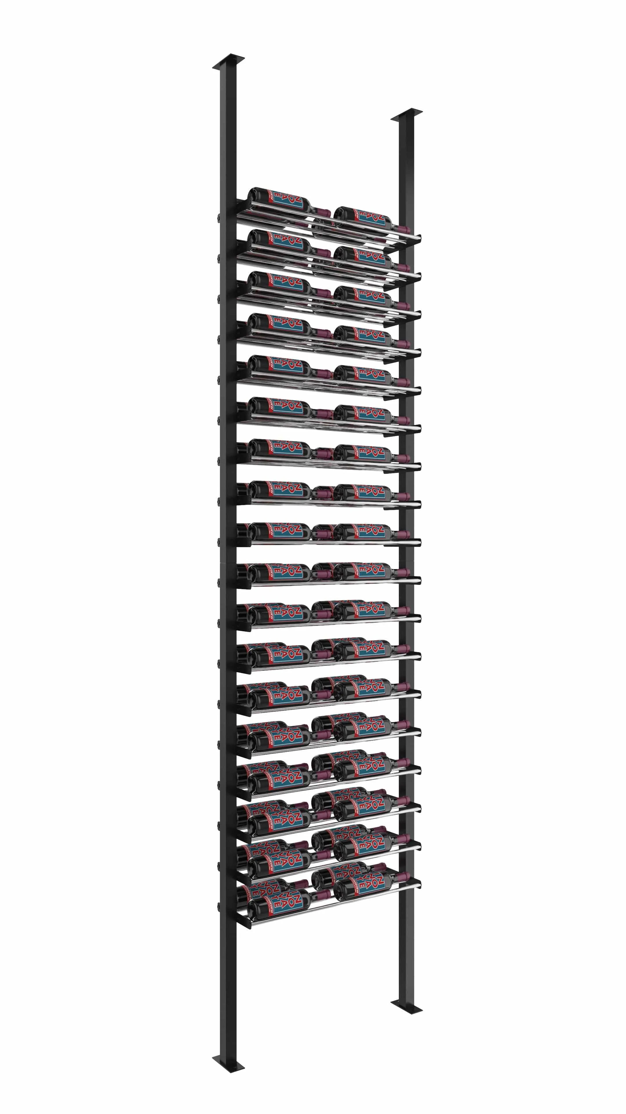 Evolution Low Profile Ultra Slim Floor-to-Ceiling Wine Rack 10 2C (36-108 Bottles)