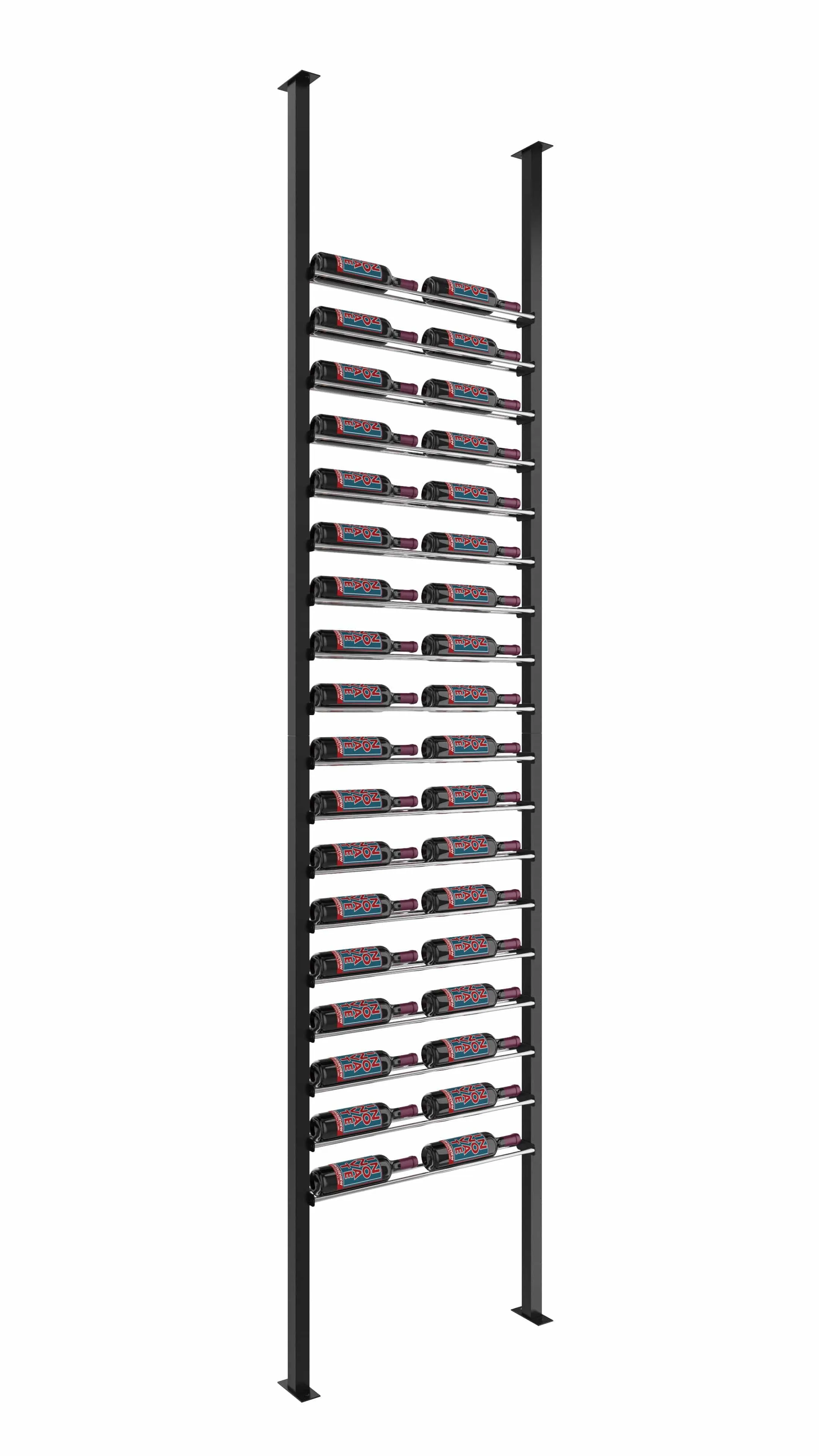 Evolution Low Profile Ultra Slim Floor-to-Ceiling Wine Rack 10 2C (36-108 Bottles)