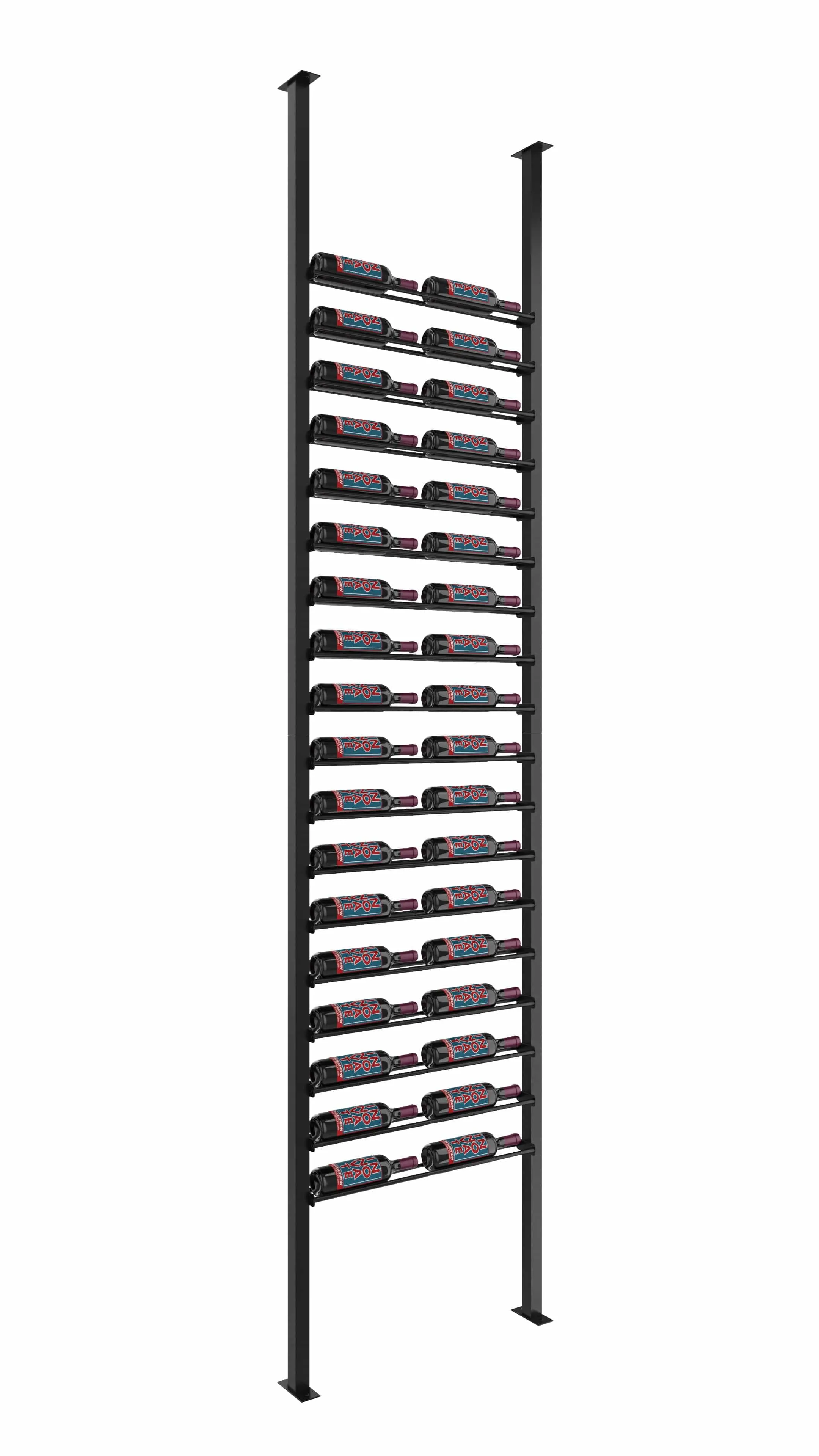 Evolution Low Profile Ultra Slim Floor-to-Ceiling Wine Rack 10 2C (36-108 Bottles)