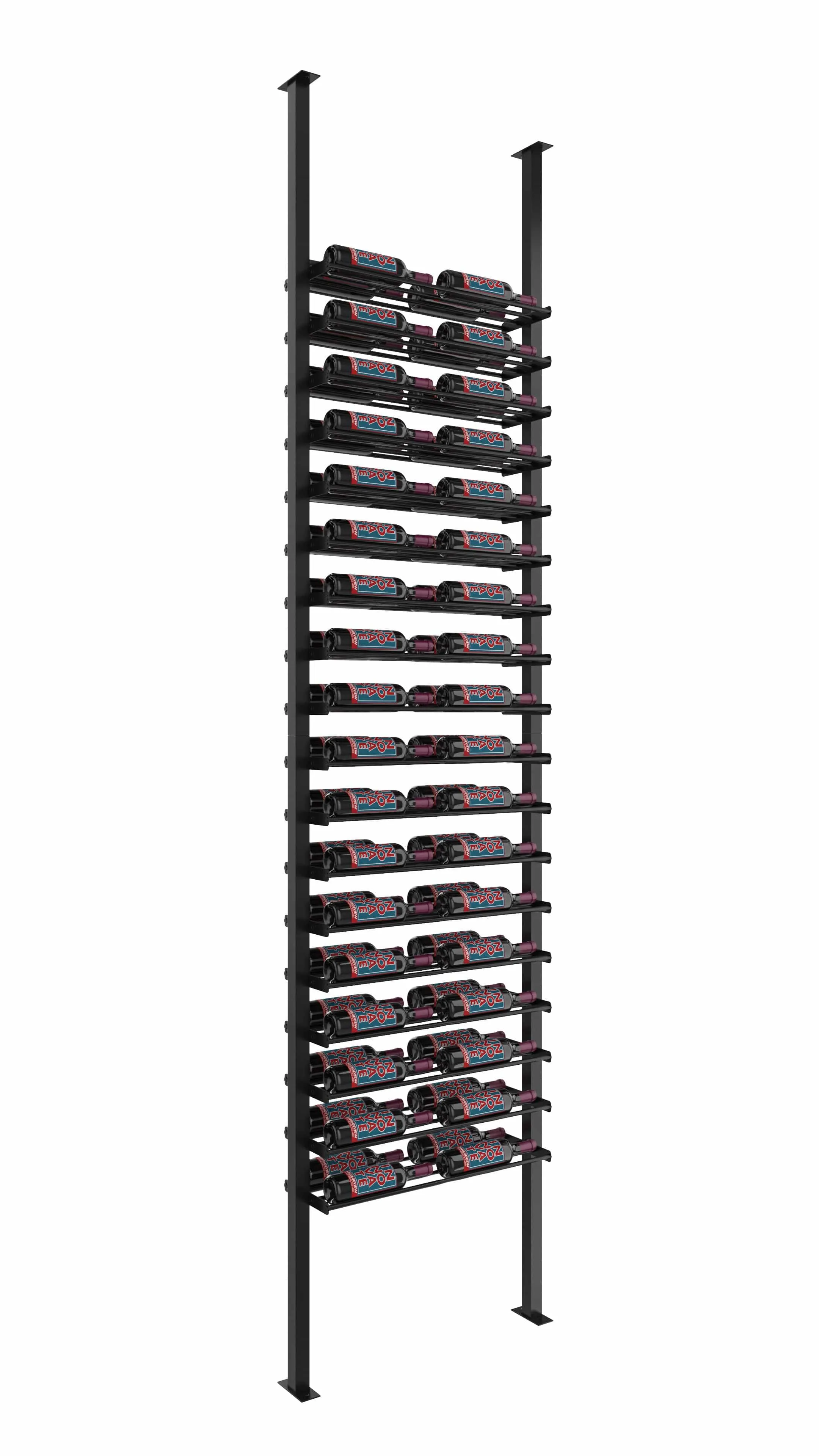 Evolution Low Profile Ultra Slim Floor-to-Ceiling Wine Rack 10 2C (36-108 Bottles)