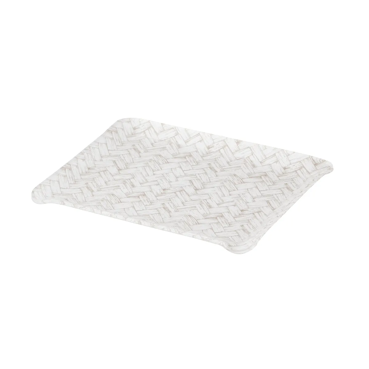 Fabric Tray Small Basketweave Beige