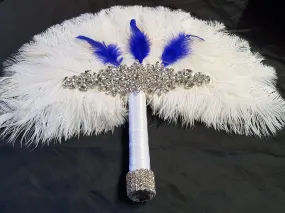 Feather Fan bouquet, Great Gatsby wedding style 1920's - any colour as custom made by Crystal wedding uk