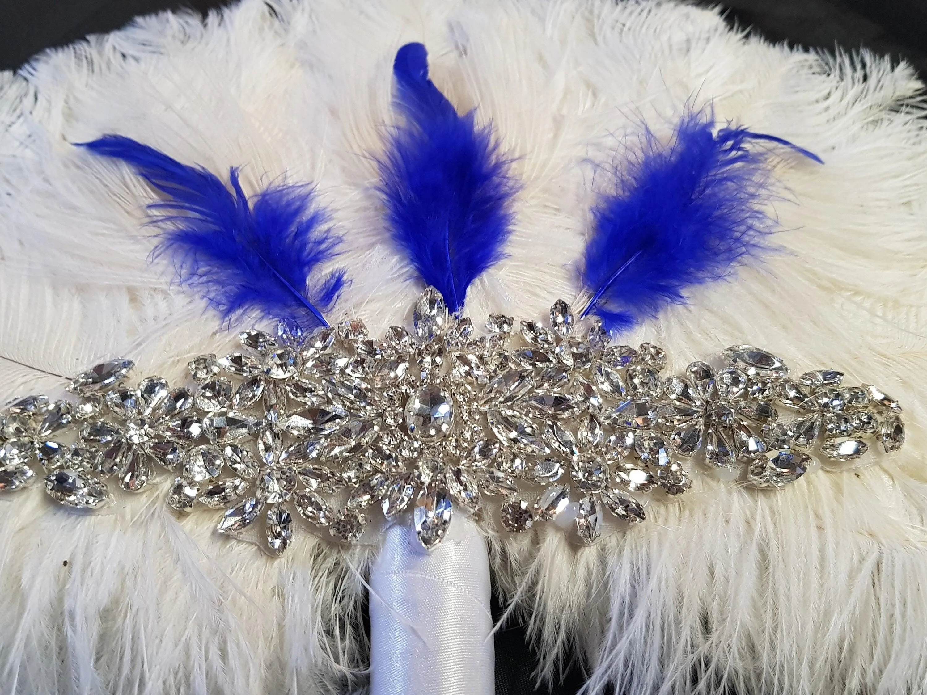 Feather Fan bouquet, Great Gatsby wedding style 1920's - any colour as custom made by Crystal wedding uk