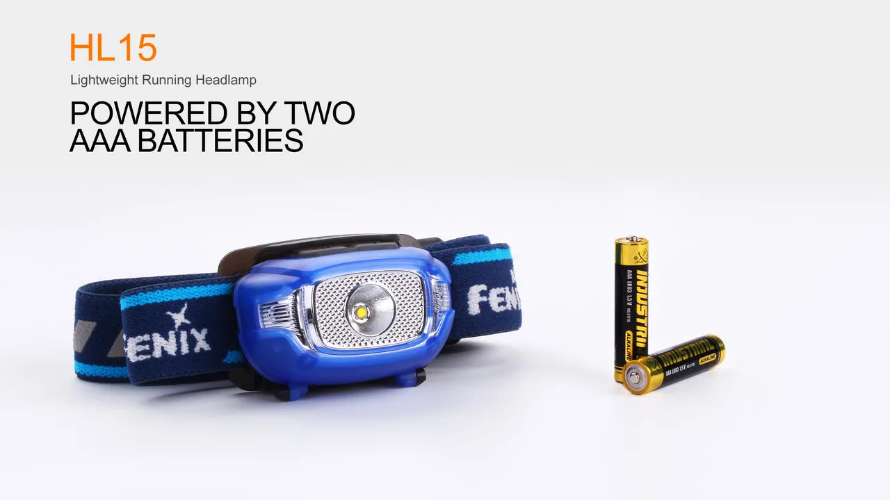 Fenix HL15 200 Lumen 2 x AAA Neutral White Headlamp - Blue