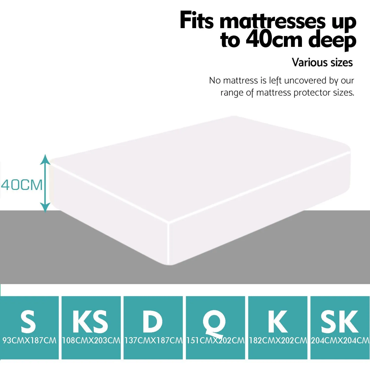 Fitted Waterproof Bed Mattress Protectors Covers Super King