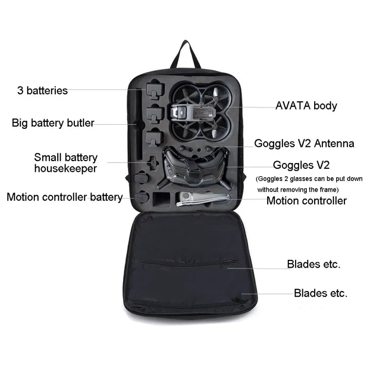 For DJI AVATA Backpack Shoulder Bag Storage Bag Box(Black)