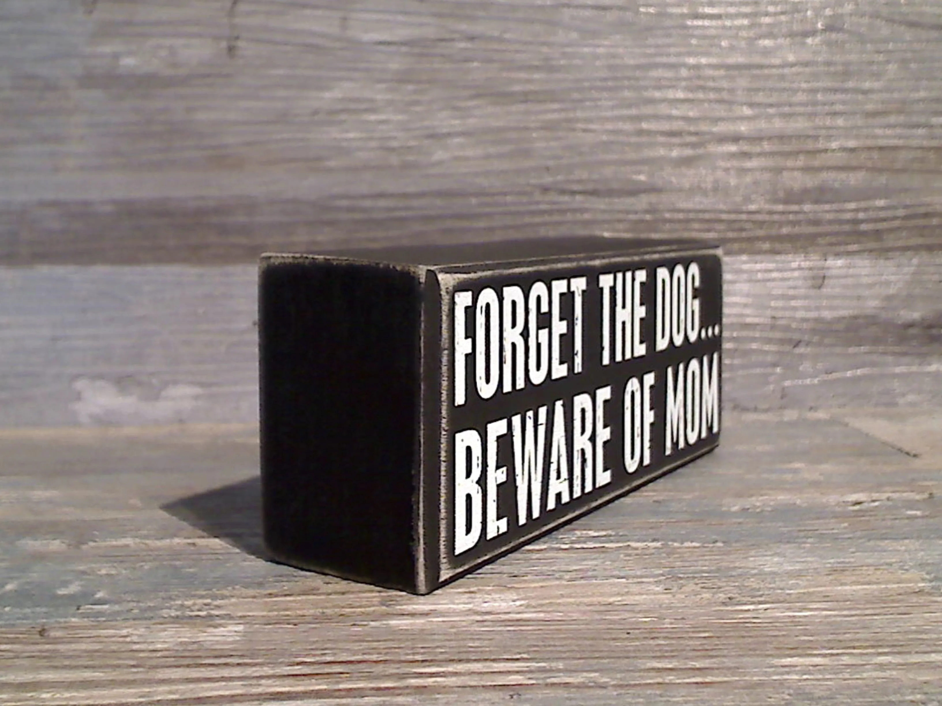 Forget The Dog... Beware Of Mom 2.5" x 6" Box Sign