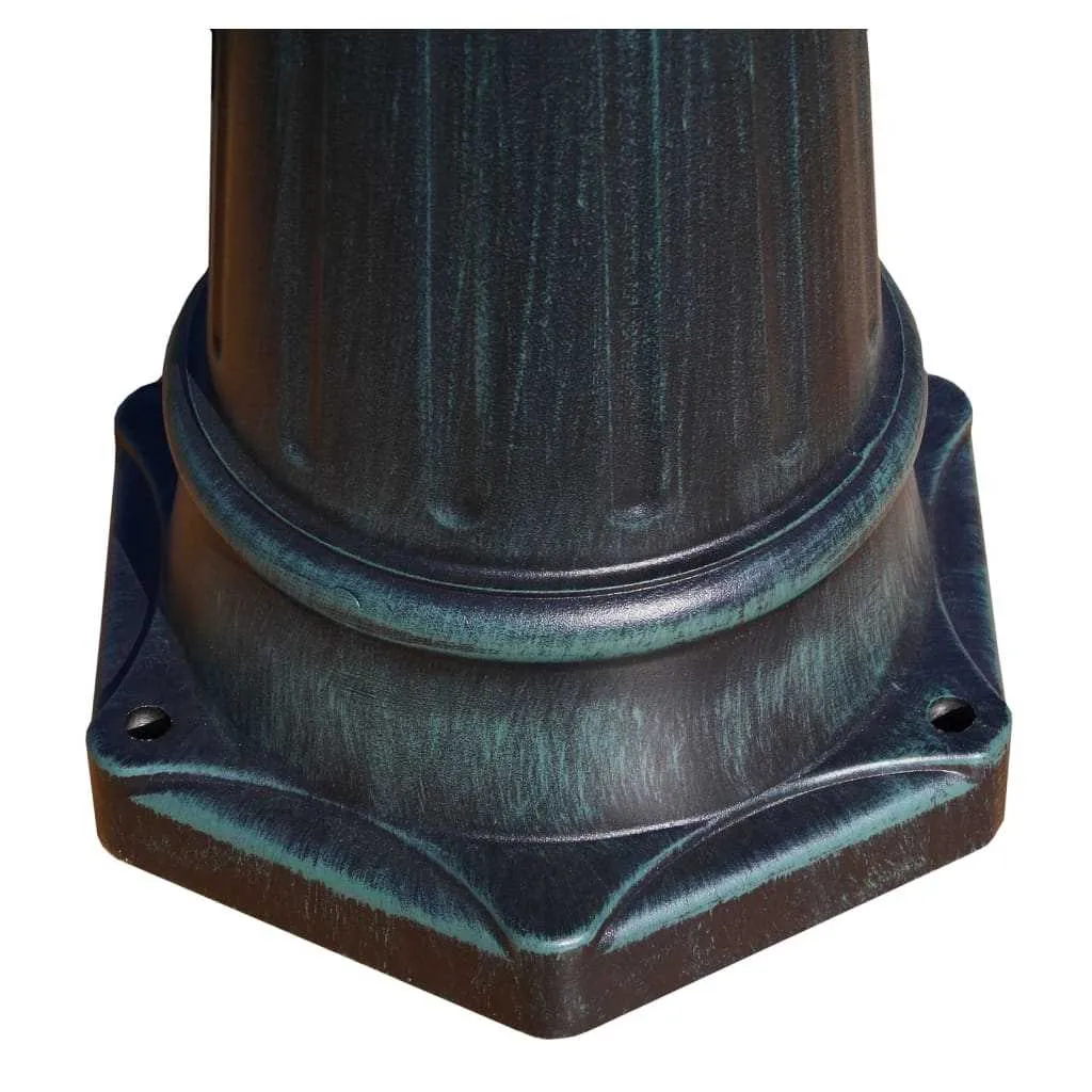 Garden Light Post 3-arms 215 cm Dark Green/Black Aluminium